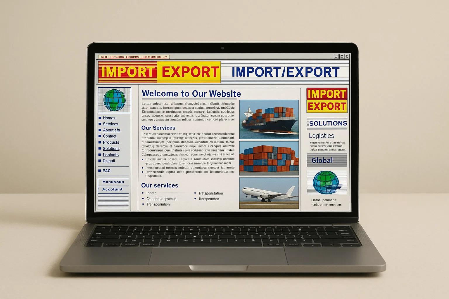 Trading Website Before